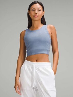 Lululemon Ribbed Softstreme Cropped Tank Blue